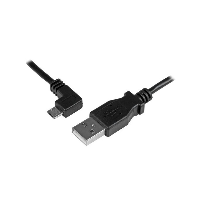 StarTech.com Cable de 1m Micro USB con conector acodado a la izquierda - Cable de Carga y Sincroniza USBAUB1MLA