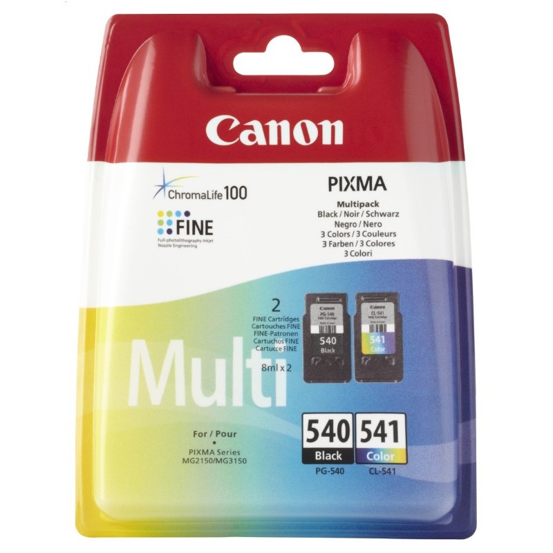 Canon PG-540   CL-541 Negro, Cian, Magenta, Amarillo 5225B007
