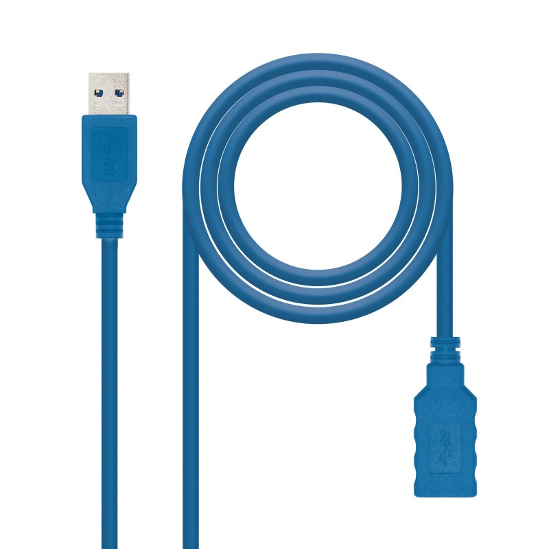 CABLE USB 3.0 TIPO A M-A H AZUL 1.0 M NANOCABLE 10.01.0901-BL