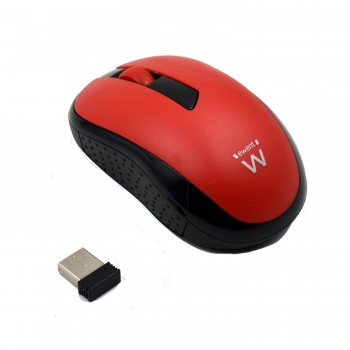 Ewent EW3226 Óptico 1000 DPI Negro, Rojo
