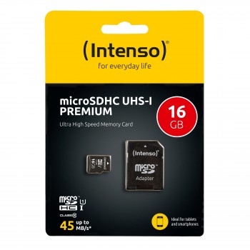 Intenso 16GB microSDHC, 16 GB, MicroSDHC, Clase 10, UHS 3423470