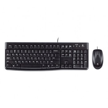 Logitech MK120, Alámbrico, USB, QWERTY, Negro, Ratón incluido 920-002543