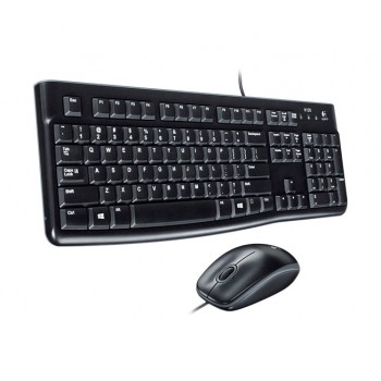 Logitech MK120, Alámbrico, USB, QWERTY, Negro, Ratón incluido 920-002543