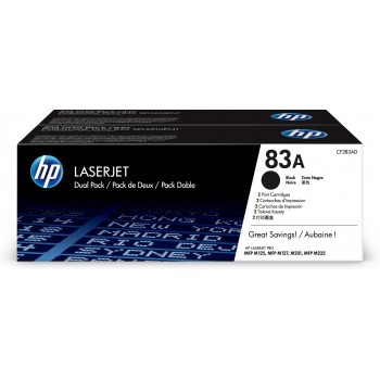 Pack de ahorro de 2 cartuchos de toner original LaserJet HP 83A negro CF283AD