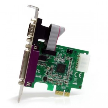 StarTech.com Adaptador Tarjeta PCI-Express un puerto Paralelo y un puerto Serie DB25 DB9 - UART16950 PEX1S1P952