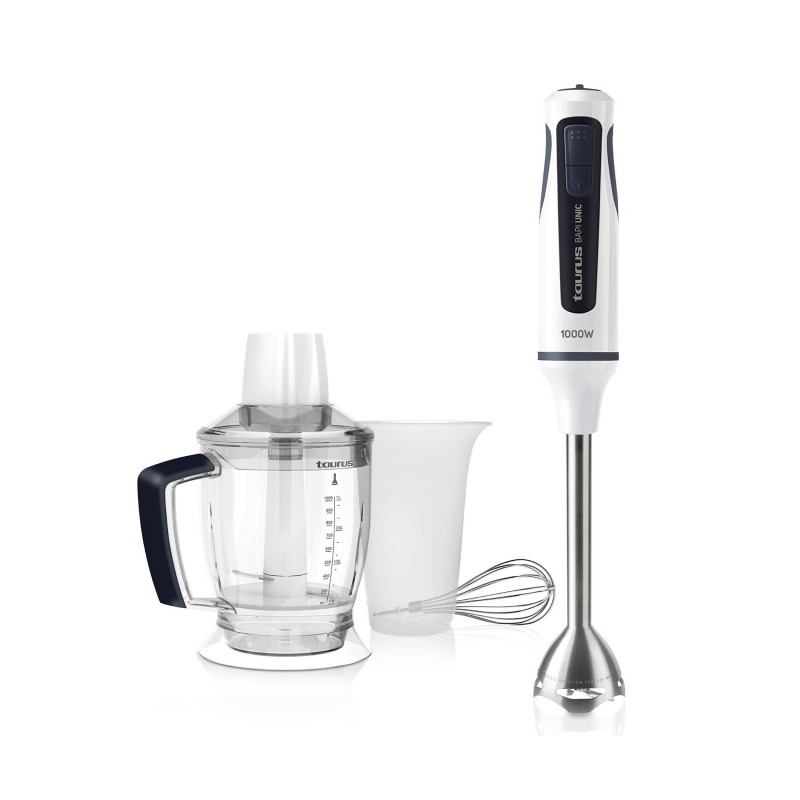 Taurus Bapi Unic 1000 Plus Inox, Botones, Batidora de inmersión, Negro, Azul, Blanco, De plástico, A 916362000