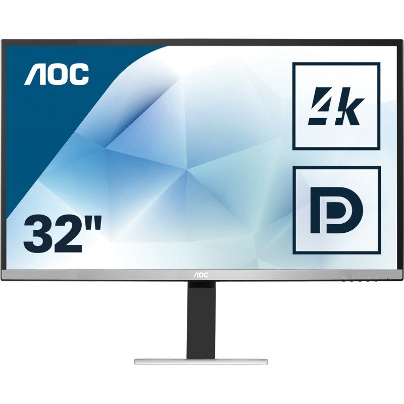AOC U3277FWQ - 31.5 - 4K Ultra HD - MVA - 4 ms - Negro, Plata - U3277FWQ