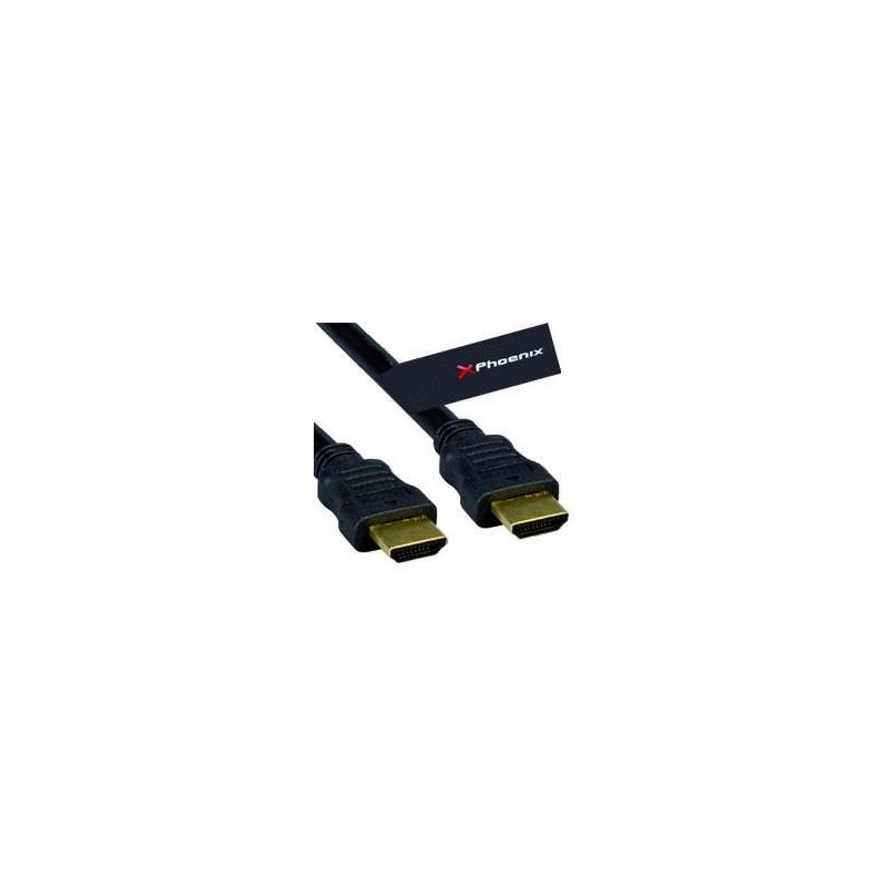 CABLE HDMI PHOENIX 1.3 MACHO MACHO CONEXION ORO 5M NEGRO PHCABLEHDMI5M
