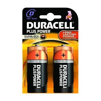 Duracell Plus Power D, 2 Pack Alcalino 1.5V MN1300B2