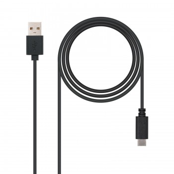 Nanocable USB 2.0, 0.5m, 0,5 m, USB C, USB A, 2.0, Macho Macho, Negro 10.01.2100