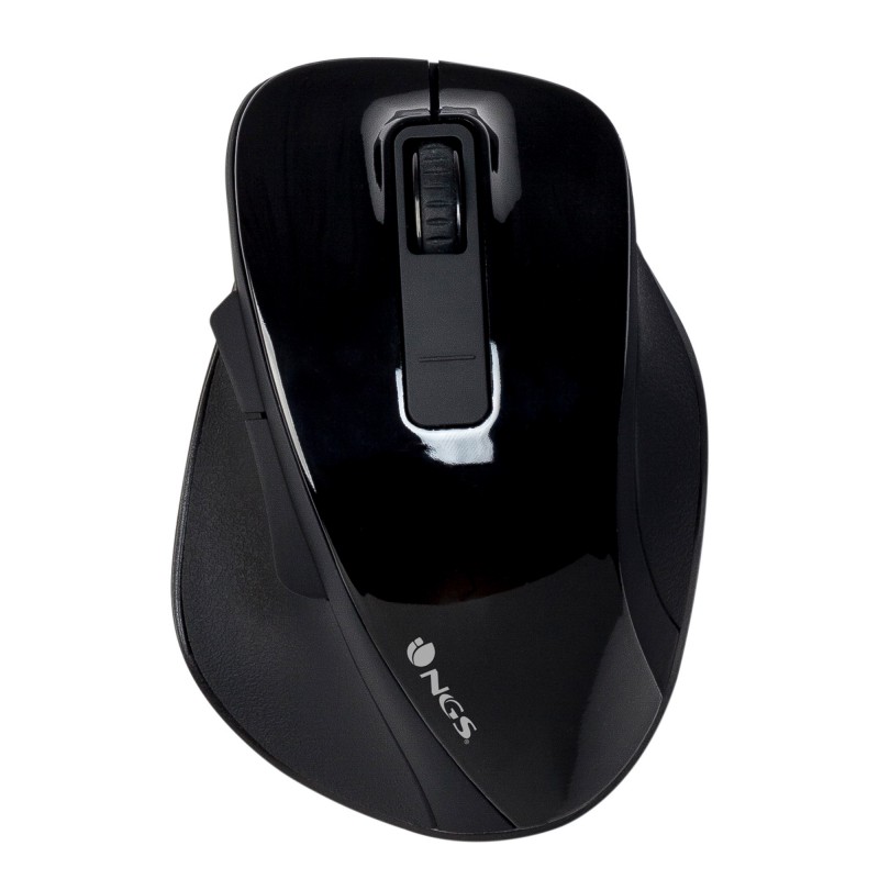 NGS Bow, mano derecha, Óptico, RF inalámbrico, 1600 DPI, Negro BOWBLACK