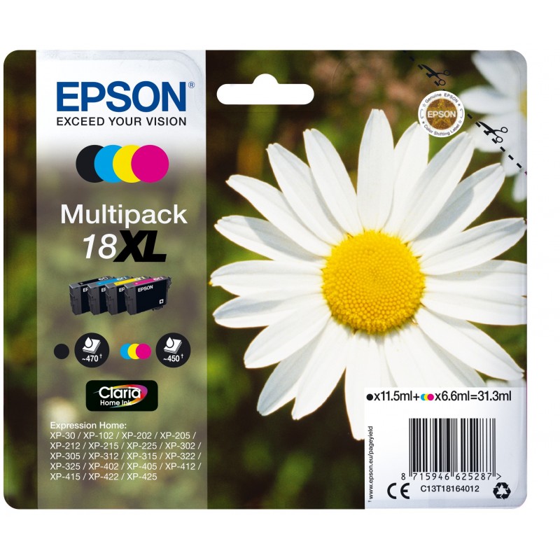 Epson C13T18164012 Negro, Cian, Magenta, Amarillo C13T18164012