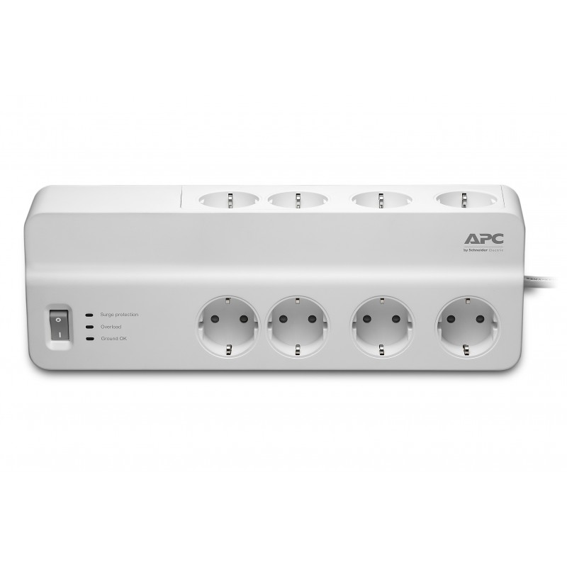 APC SurgeArrest Essential, 2690 J, 8 salidas AC, Tipo F, 230 V, 50 Hz, 2300 W PM8-GR