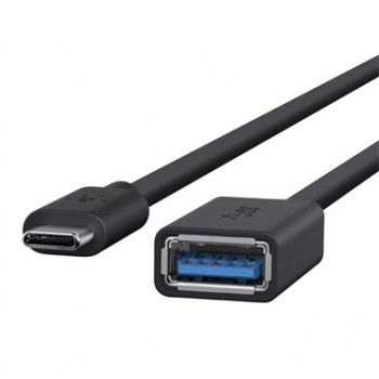 Belkin - Adaptador USB - USB Type A (H) a USB tipo C (M) - USB 3.0 - 12.7 cm - negro F2CU036BTBLK