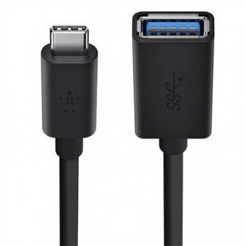 Belkin - Adaptador USB - USB Type A (H) a USB tipo C (M) - USB 3.0 - 12.7 cm - negro F2CU036BTBLK
