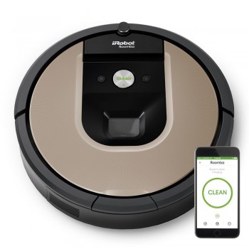 iRobot Roomba 966, Sin bolsa, Negro, Plata, Alrededor, 0,6 L, Auto, Mancha, Alfombra, Linóleo, Azule R966040