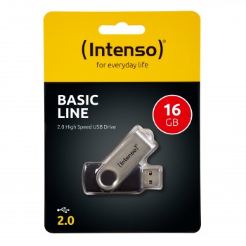 Intenso 16GB Basic USB2.0 16GB USB 2.0 Tipo A Negro, Plata 3503470