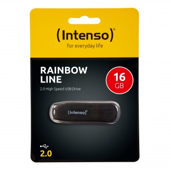 PENDRIVE 16GB USB2.0 INTENSO RAINBOW NEGRO 3502470