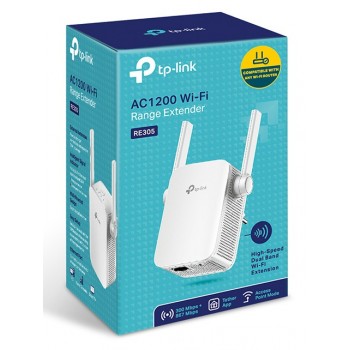 TP-LINK RE305 Network transmitter 1 puertos RJ-45 2 antenas wifi Blanco RE305