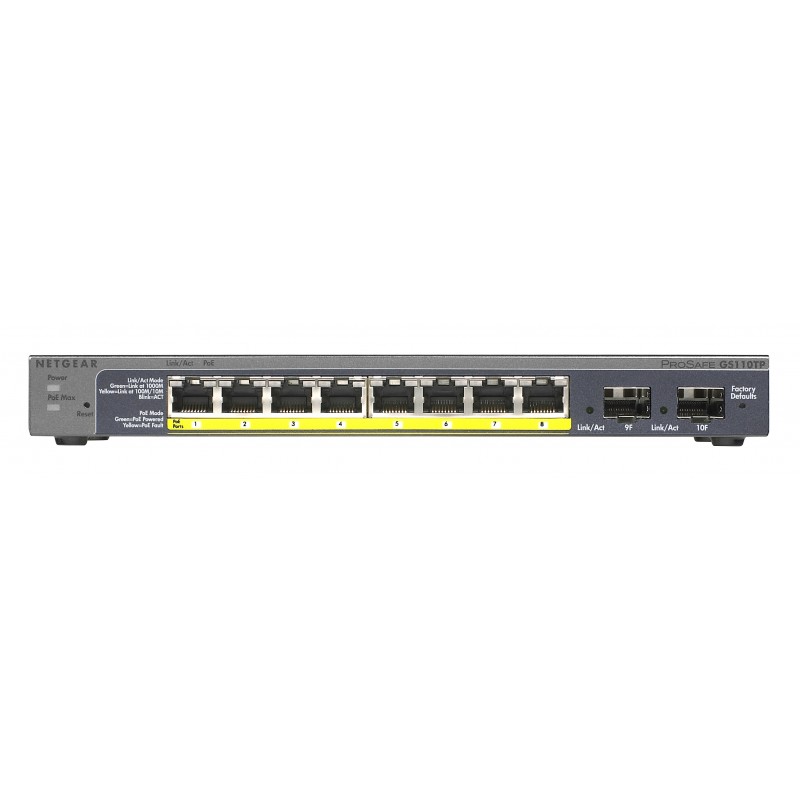 (Reacondicionado) NETGEAR ProSafe GS110TP - Conmutador - Gestionado  GS110TP-200EUS