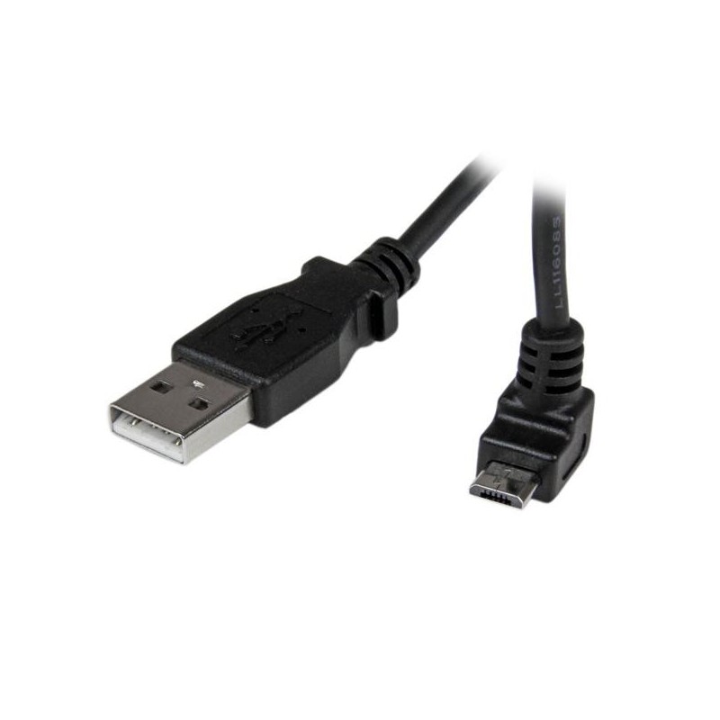 StarTech.com Cable Adaptador 1m USB A Macho a Micro USB B Macho Acodado en Ángulo hacia Arriba para  USBAUB1MU