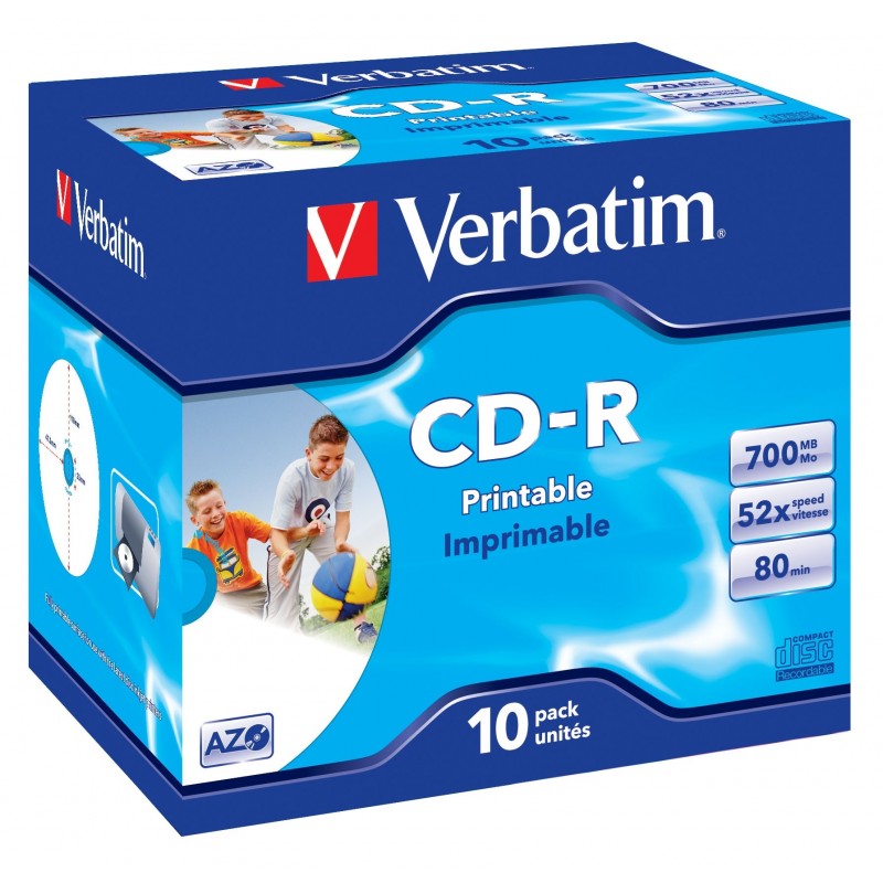 Verbatim DataLifePlus - 10 x CD-R 700 MB ( 80 minutos ) 48x - superficie imprimible - caja de plásti 43325