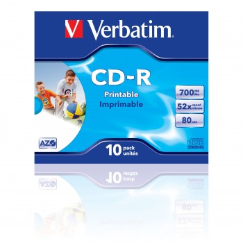 Verbatim DataLifePlus - 10 x CD-R 700 MB ( 80 minutos ) 48x - superficie imprimible - caja de plásti 43325
