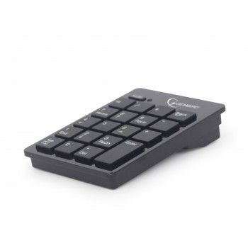 Gembird KPD-W-01, RF inalámbrico, Portátil PC, Negro, Nano, USB, Batería