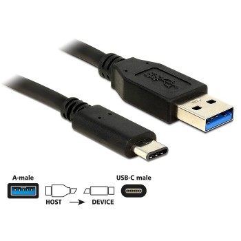 DeLOCK 1m USB3.1-C USB3.1-A cable USB USB A USB C Negro 83870