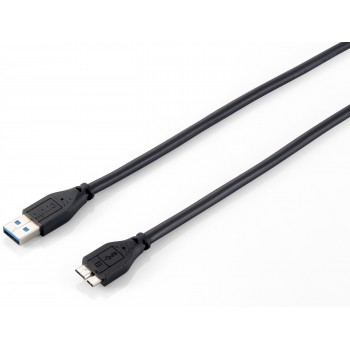 CABLE USB 3.0 A MICROUSB EQUIP 128397 - CONECTORES MACHO   MACHO - TRIPLE BLINDAJE - NEGRO