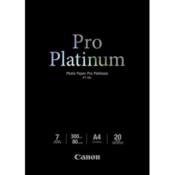 Canon Photo Paper Pro Platinum - Papel fotográfico brillante - A4 (210 x 297 mm) - 300 g m2 - 20 hoj 2768B016