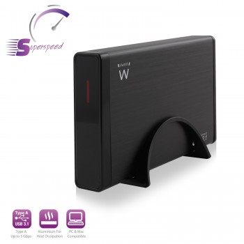 Ewent EW7055, 3.5", SATA, 4 TB, 3.0 (3.1 Gen 1), Caja de disco duro (HDD), Negro