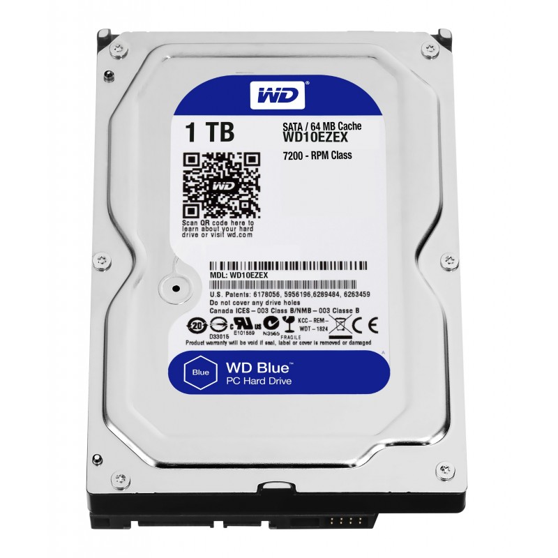 WD Blue WD10EZEX - Disco duro - 1 TB - interno - 3.5" - SATA 6Gb s - 7200 rpm - (Reacondicionado) WD10EZEXDUP1