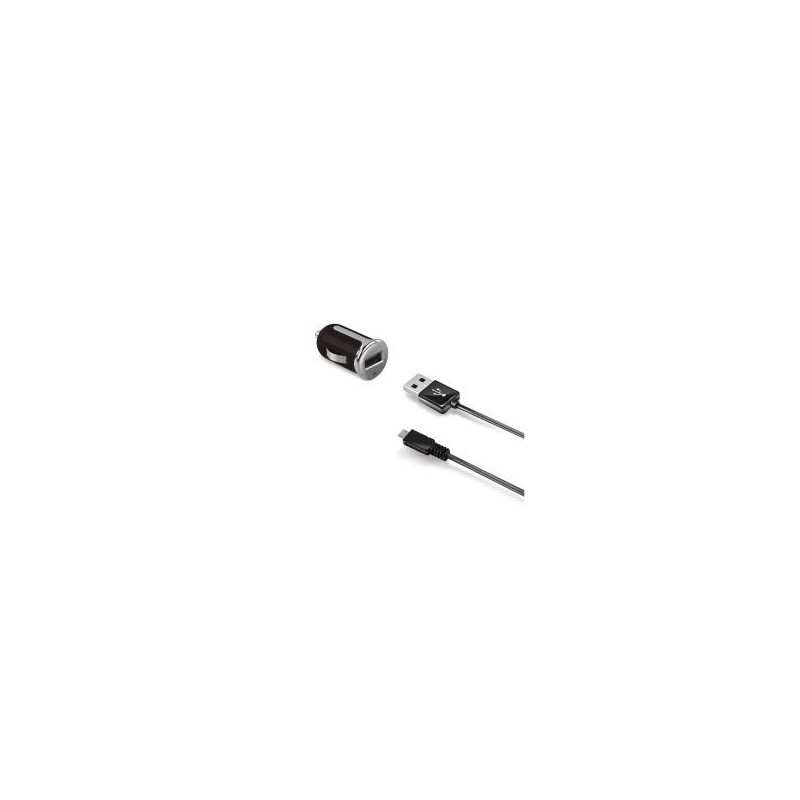 Celly CCUSBMICRO, Auto, Smartphone, Tableta, Encendedor de cigarrillos, Negro, Plata, 2400 mA, Micro