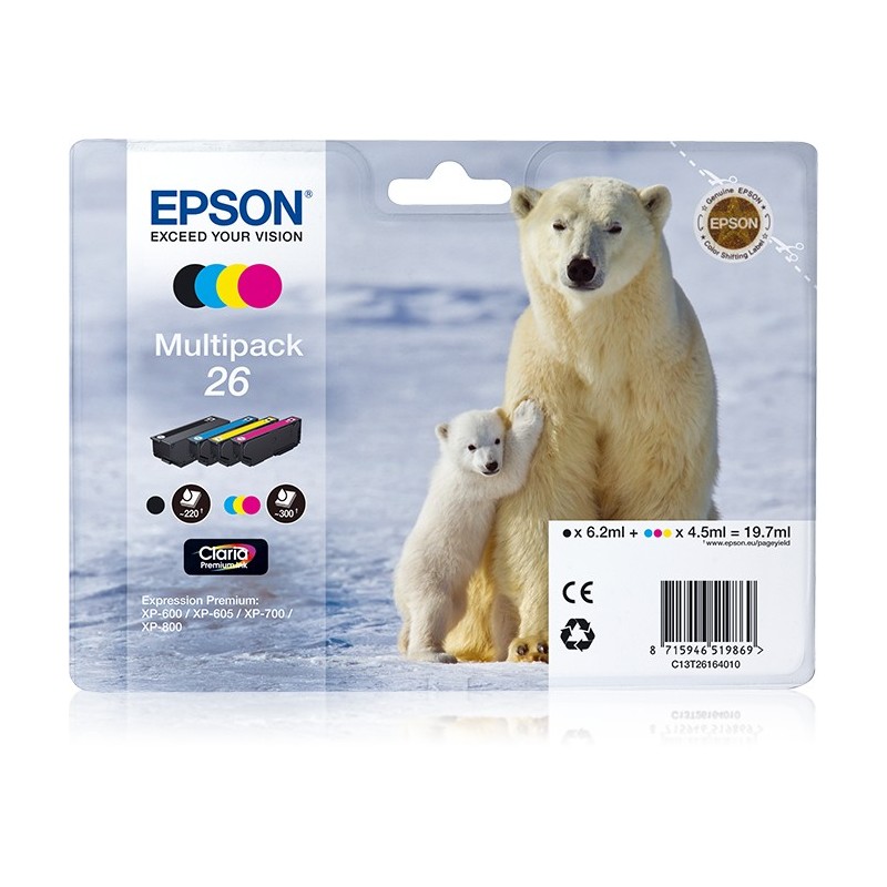 Multipack Epson 26 4 colores C13T26164010