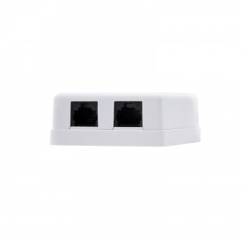 ROSETA DE SUPERFICIE NANOCABLE PARA RJ45 CAT.6 UTP 2 TOMAS BLANCO 10.21.1502