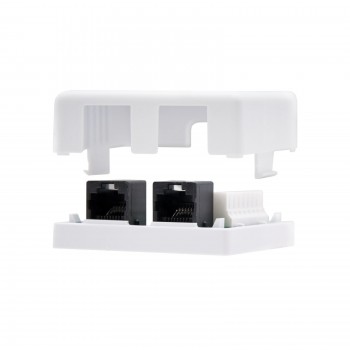 ROSETA DE SUPERFICIE NANOCABLE PARA RJ45 CAT.6 UTP 2 TOMAS BLANCO 10.21.1502
