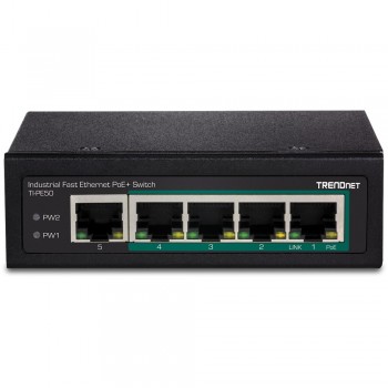 Trendnet TI-PE50 switch No administrado Fast Ethernet (10 100) Negro Energía sobre Ethernet (PoE)