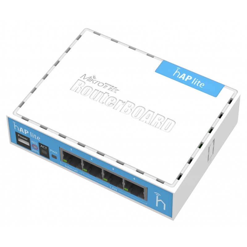 Mikrotik hAP lite, 10,100 Mbit s, 32 MB, QCA9531 650MHz, 1,5 dBi, 3 W, Blanco RB941-2ND