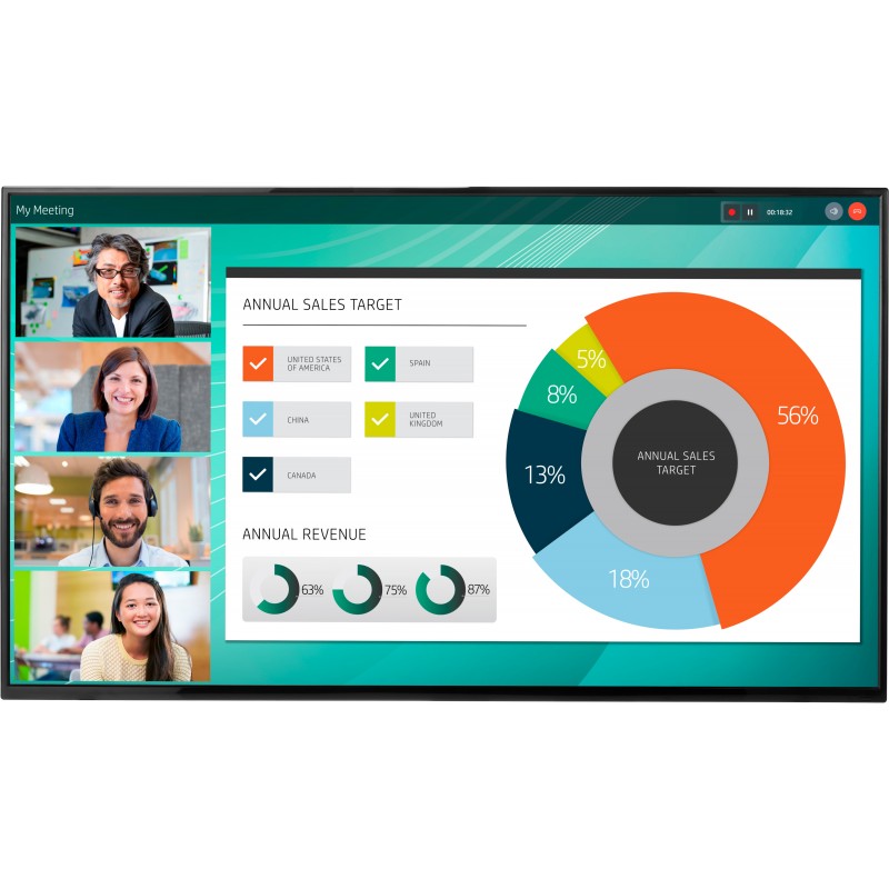 HP LD5512 - 55" - 3840x2160 - 4K Ultra HD Mate - Negro 2YD85AAABB