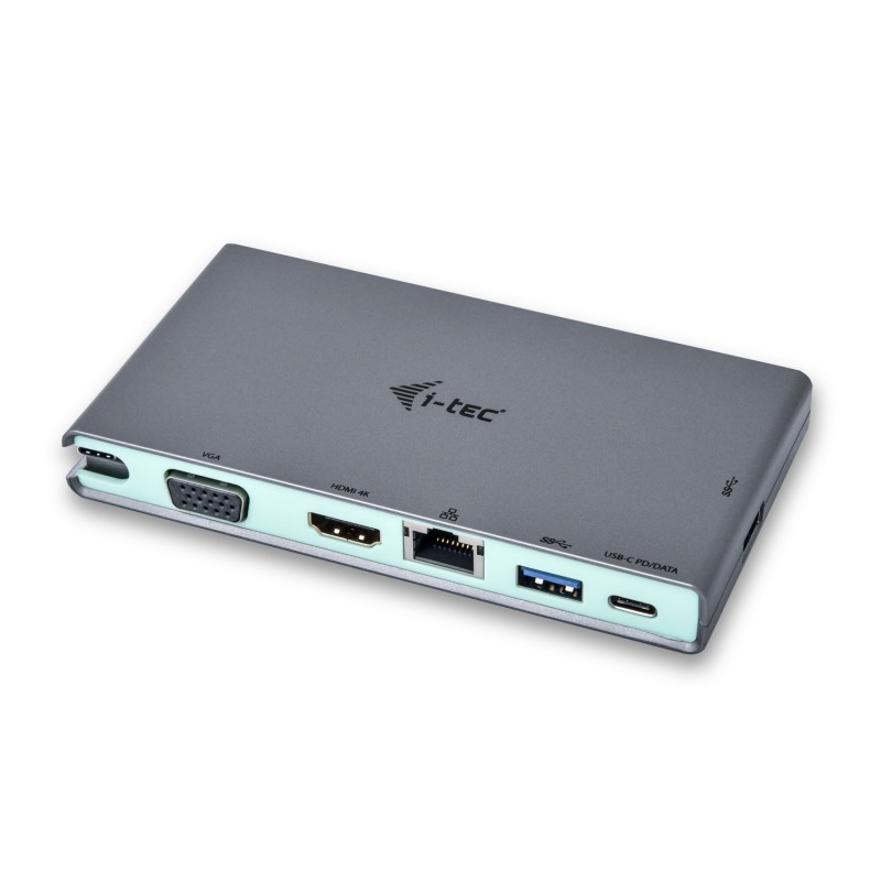 i-tec USB-C Travel replicador de puertos, Alámbrico, USB 3.0 (3.1 Gen 1) Type-C, USB Tipo C, 10,100, C31TRAVELDOCKPD
