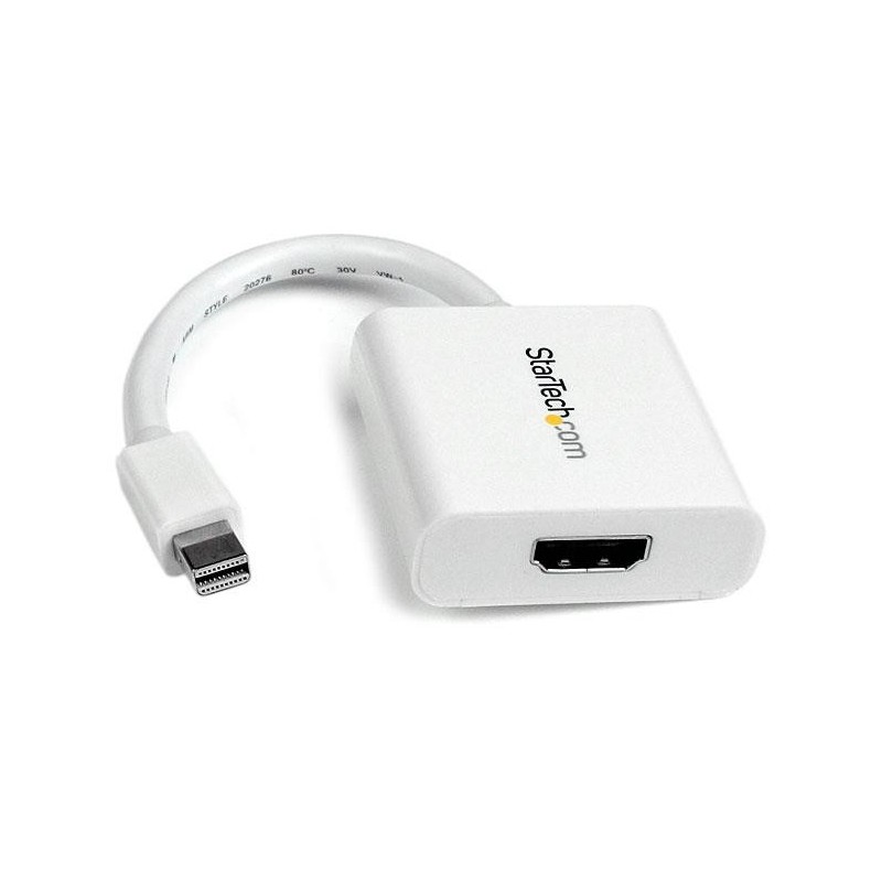 StarTech.com Adaptador Conversor de Vídeo Mini DisplayPort DP a HDMI - 1920x1200 - Pasivo - Blanco - MDP2HDW