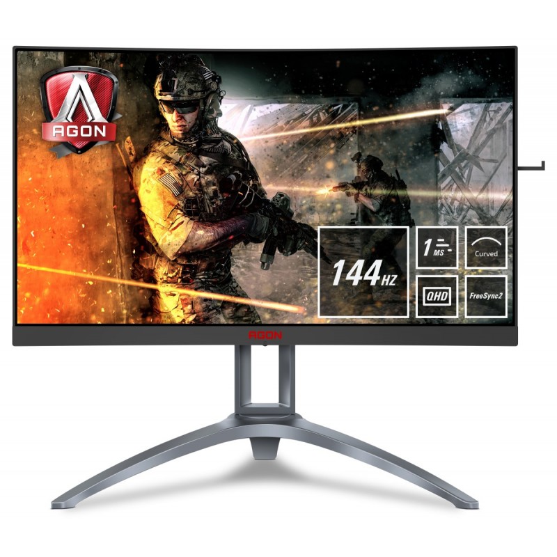 AOC AGON - 27 - Quad HD - LED - 1 ms - Negro, Rojo, Plata - AG273QCX