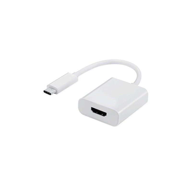 Ewent EW-139501-001-N-P, USB Type C, HDMI, Macho Hembra, Blanco