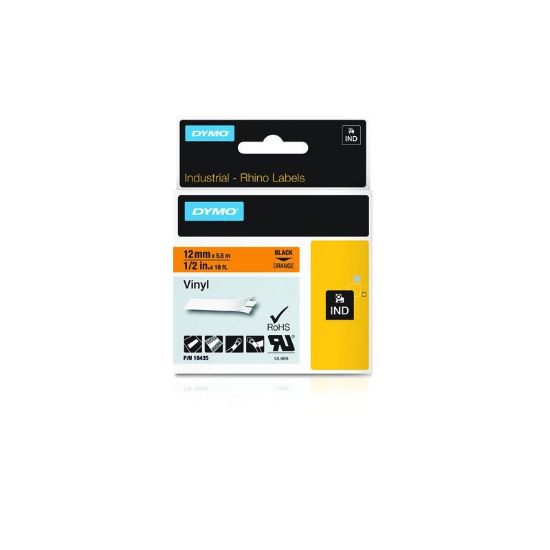 DYMO 12mm RHINO Coloured vinyl, D1, Vinilo, Bélgica, Caja, 5,5 m, 34 mm 18435