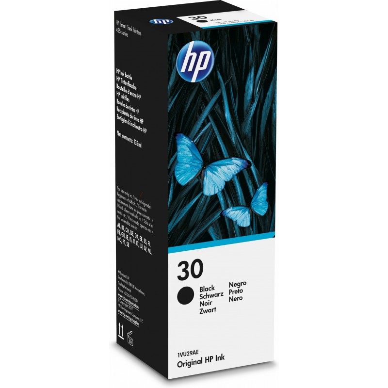HP 30 135-ml Black Original Ink Bottle cartucho de tinta Negro 1VU29AE