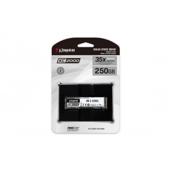 Kingston Technology KC2000 M.2 250 GB PCI Express 3.0 3D TLC NVMe SKC2000M8 250G