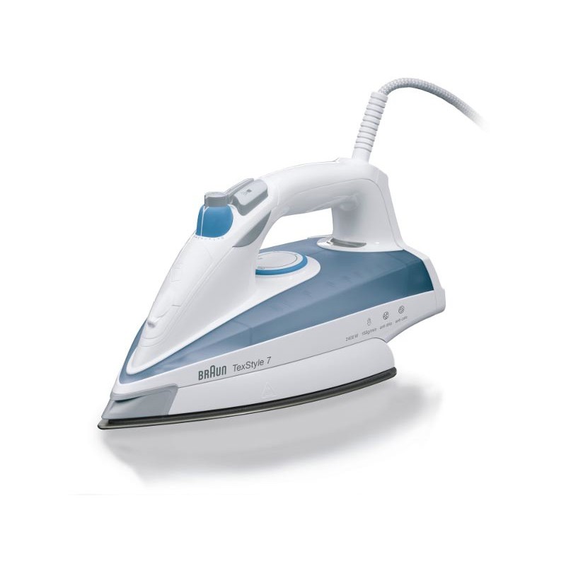 Braun TexStyle 7 TS 725, Plancha a vapor, 2,5 m, 50 g min, Azul, 150 g min, 0,4 L 0X12711020