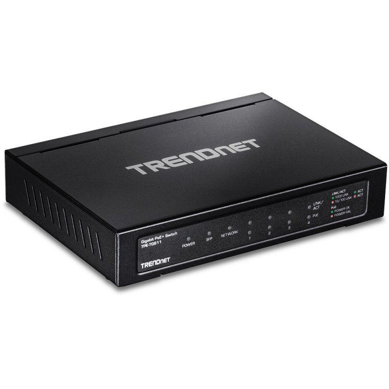 Trendnet TPE-TG611 switch Gigabit Ethernet (10 100 1000) Negro Energía sobre Ethernet (PoE)