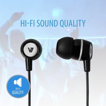 V7 Auriculares estéreo con micrófono incorporado - Negro HA110-BLK-12EB